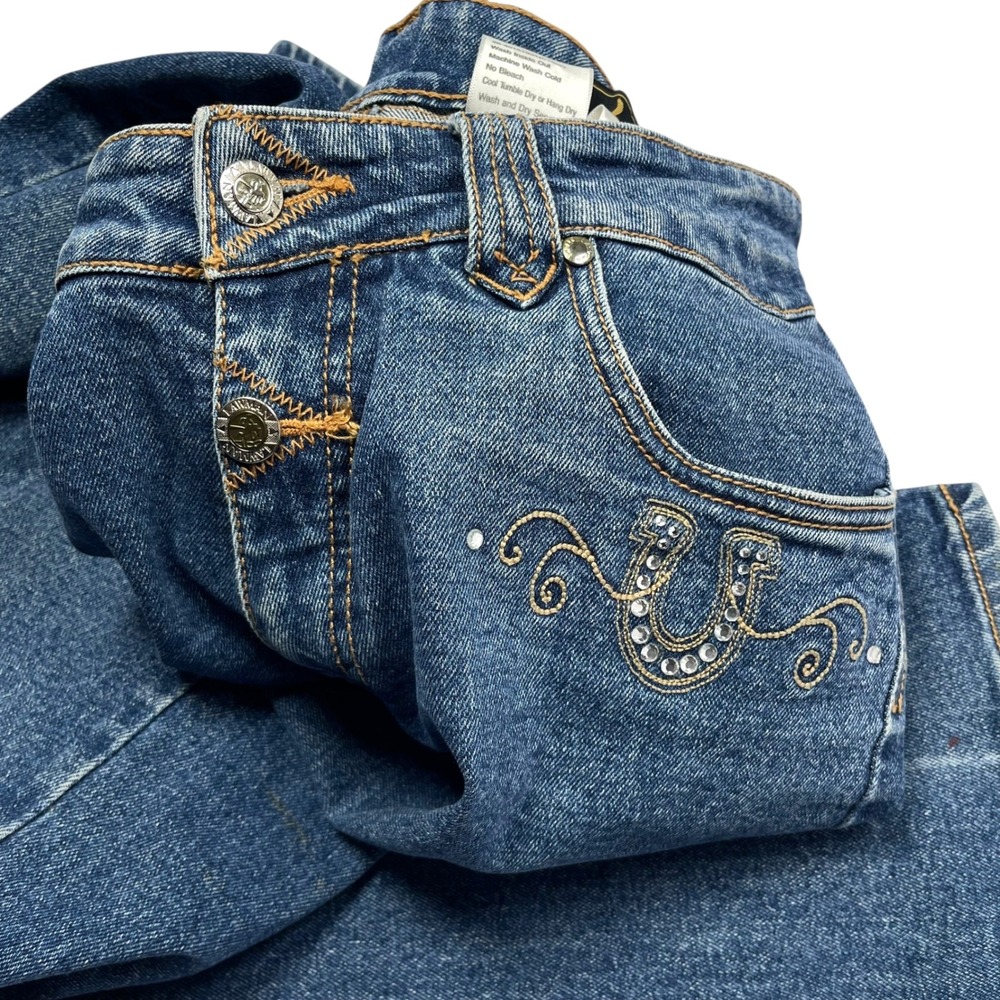Lawman Western Rhinestone Jeans Bootcut High Rise Women's Sz 29x32 Cowgirl Rodeo - Picture 9 of 12